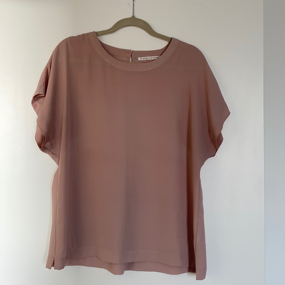 Blush short sleeve blouse